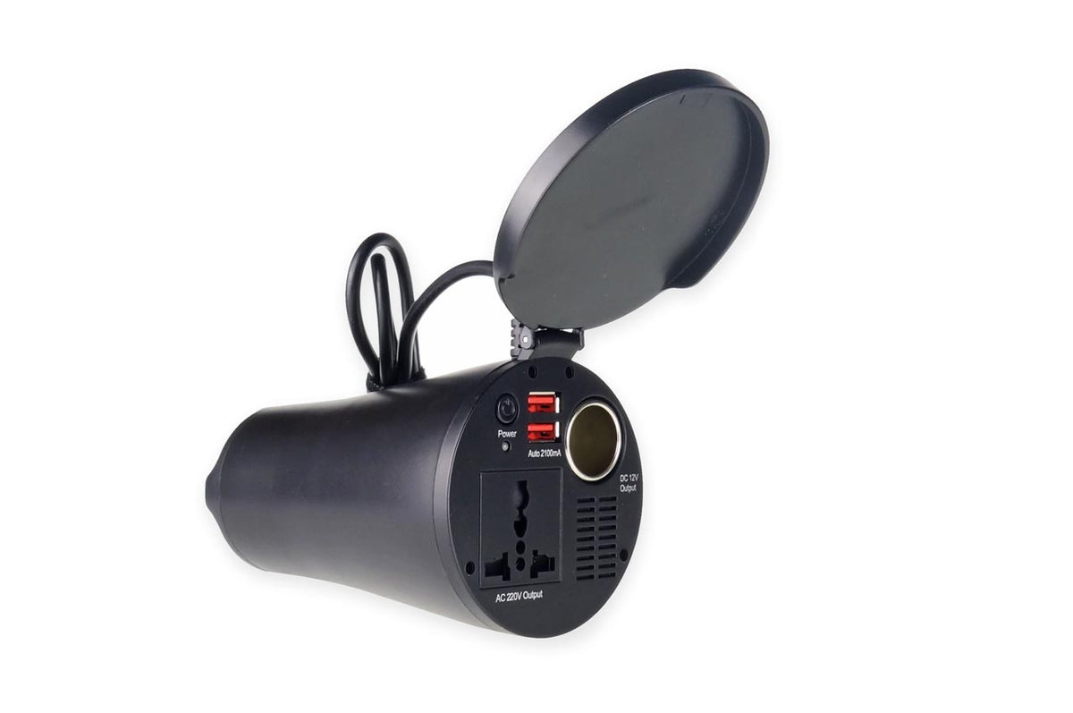 Mukipohjainen jännitemuunnin 12 V/230 V 150 W/300 W 2xUSB PI02