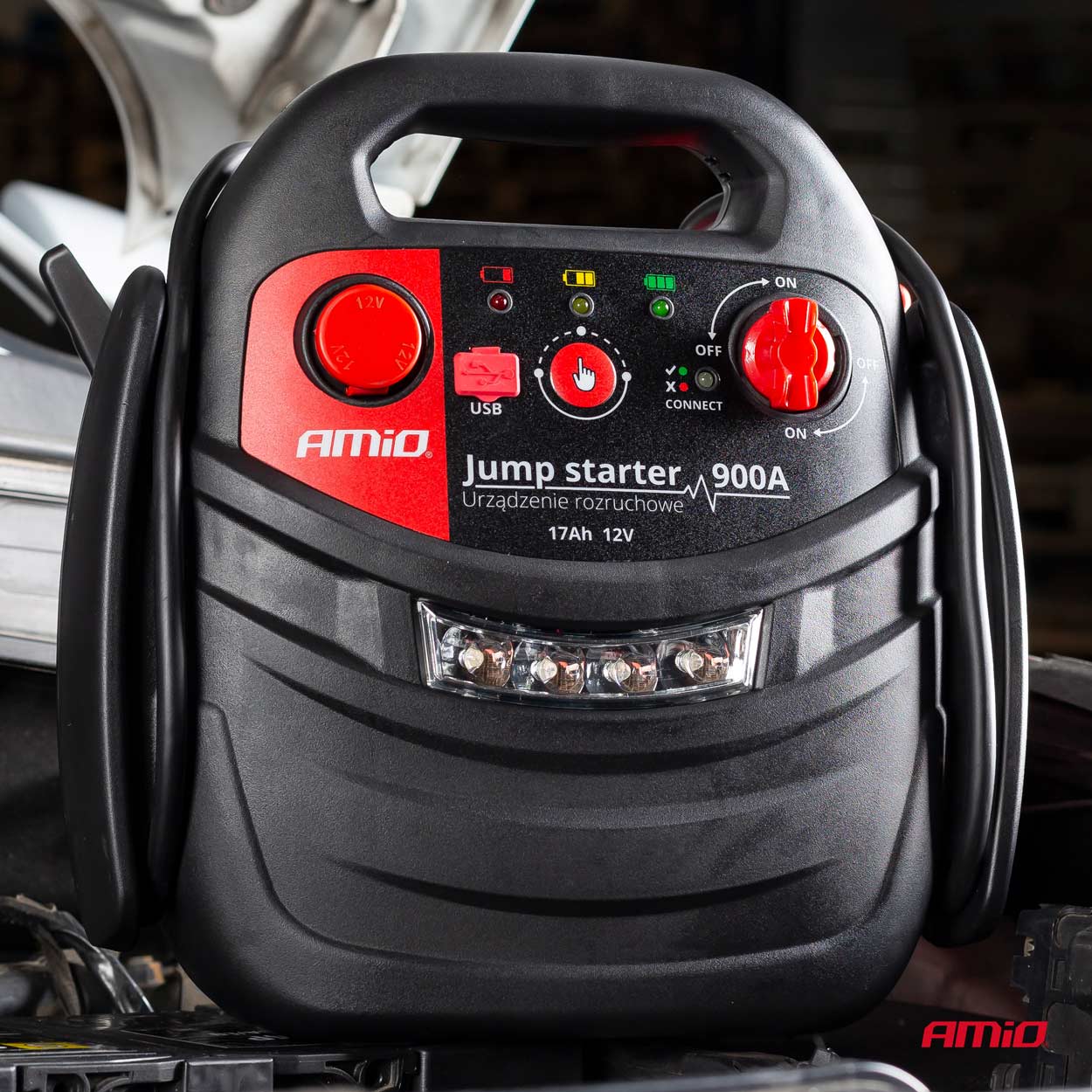 AMiO 4-in-1 käynnistysapu, 12V 17Ah 900A JS01