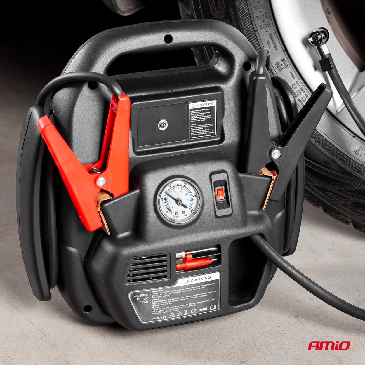 AMiO 4-in-1 käynnistysapu, 12V 17Ah 900A JS01