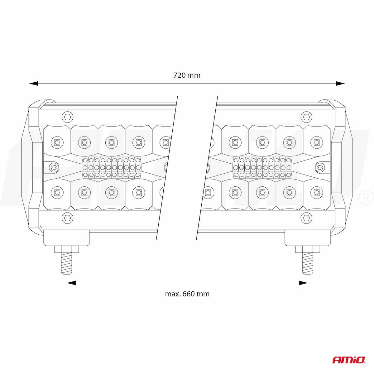 Työvalo AWL30 200LED 720x74 mm 600 W COMBO 9-36 V