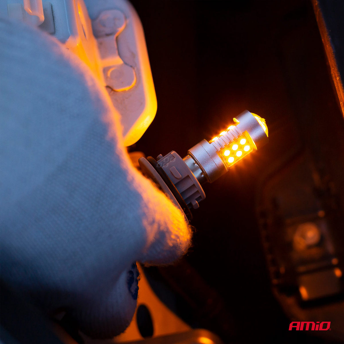 LED CANBUS 3030 24SMD 1156 BAU15S PY21W oranssi 12V/24V