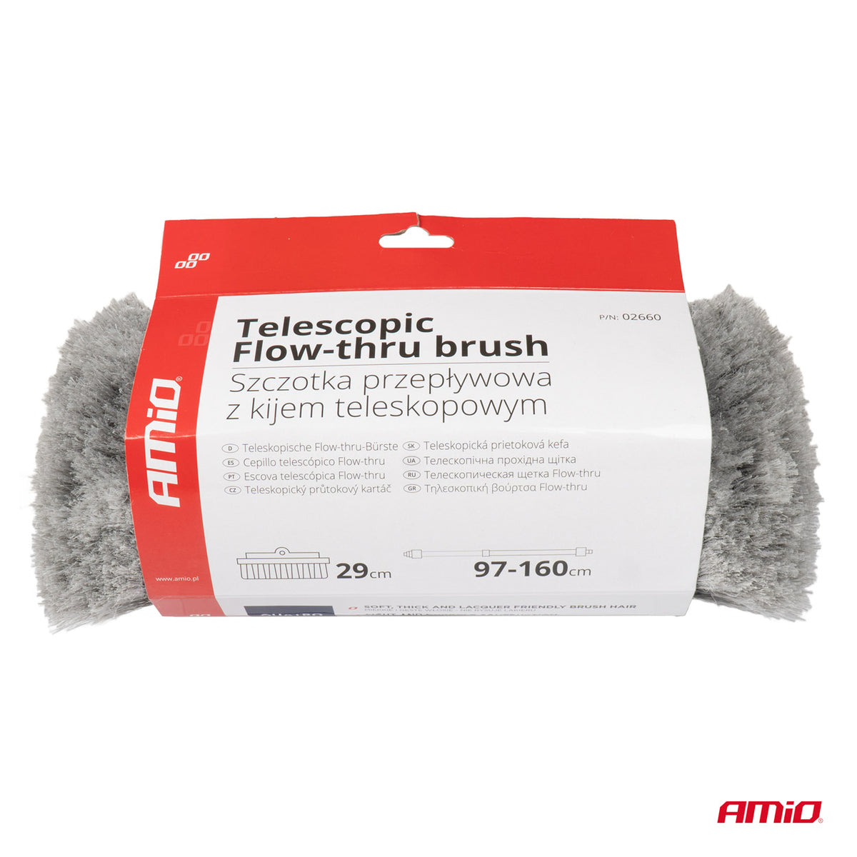 Teleskooppinen Flow-thru-harja 97-160cm AMIO-02660