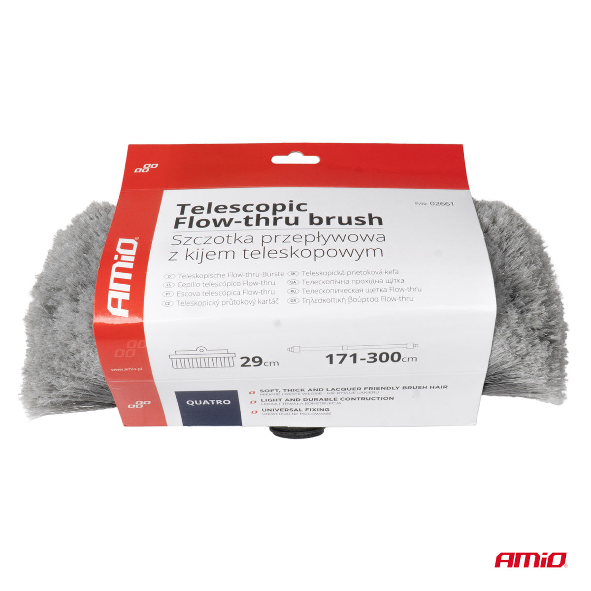 Teleskooppinen Flow-thru-harja 171-300cm AMIO-02661