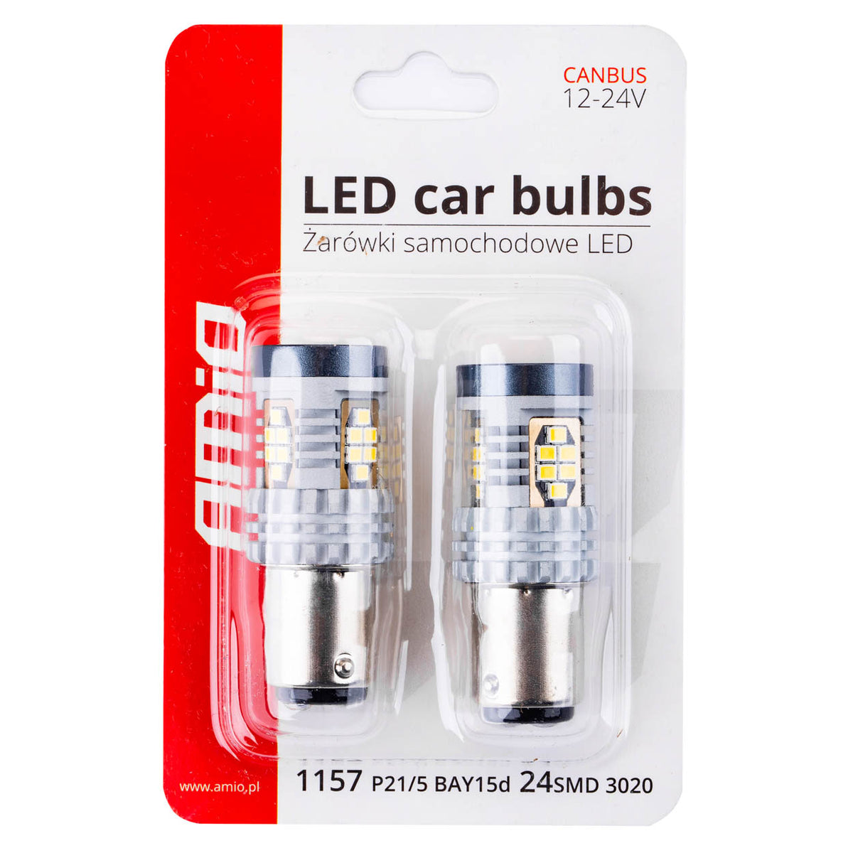 LED CANBUS-polttimo 3020 24SMD 1157 BAY15D P21/5W valkoinen