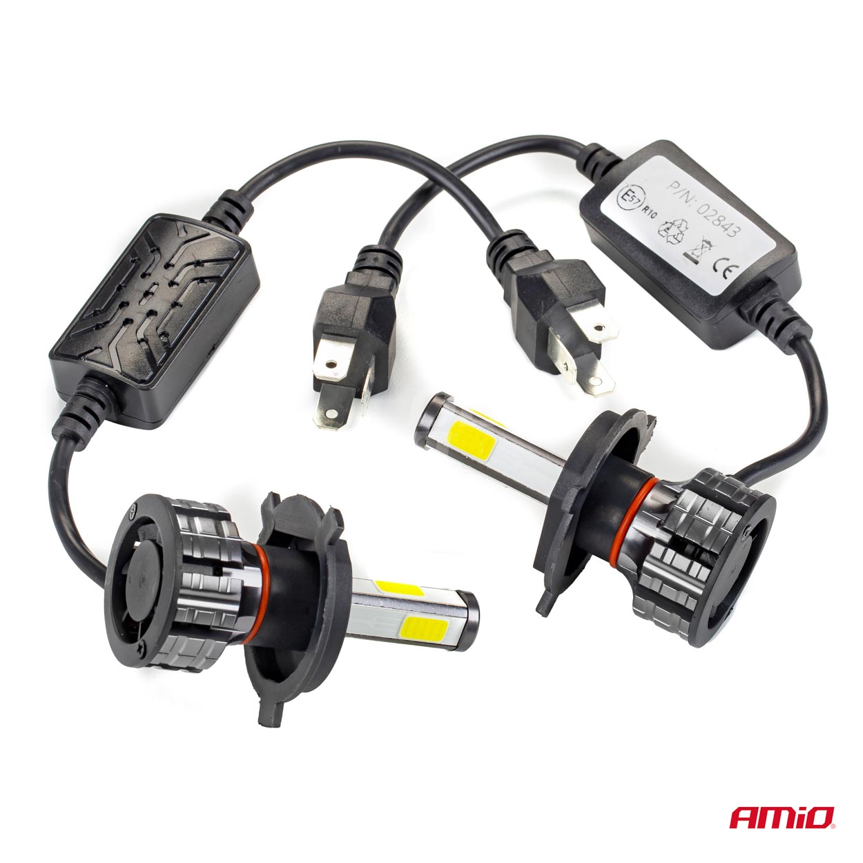 LED-ajovalot H4 Cob 4side -Sarja Amio