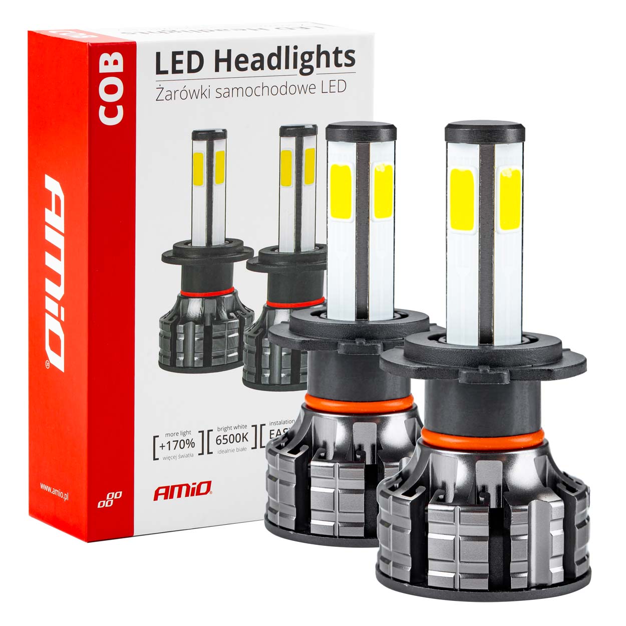LED-ajovalot H7 Cob 4side -Sarja Amio
