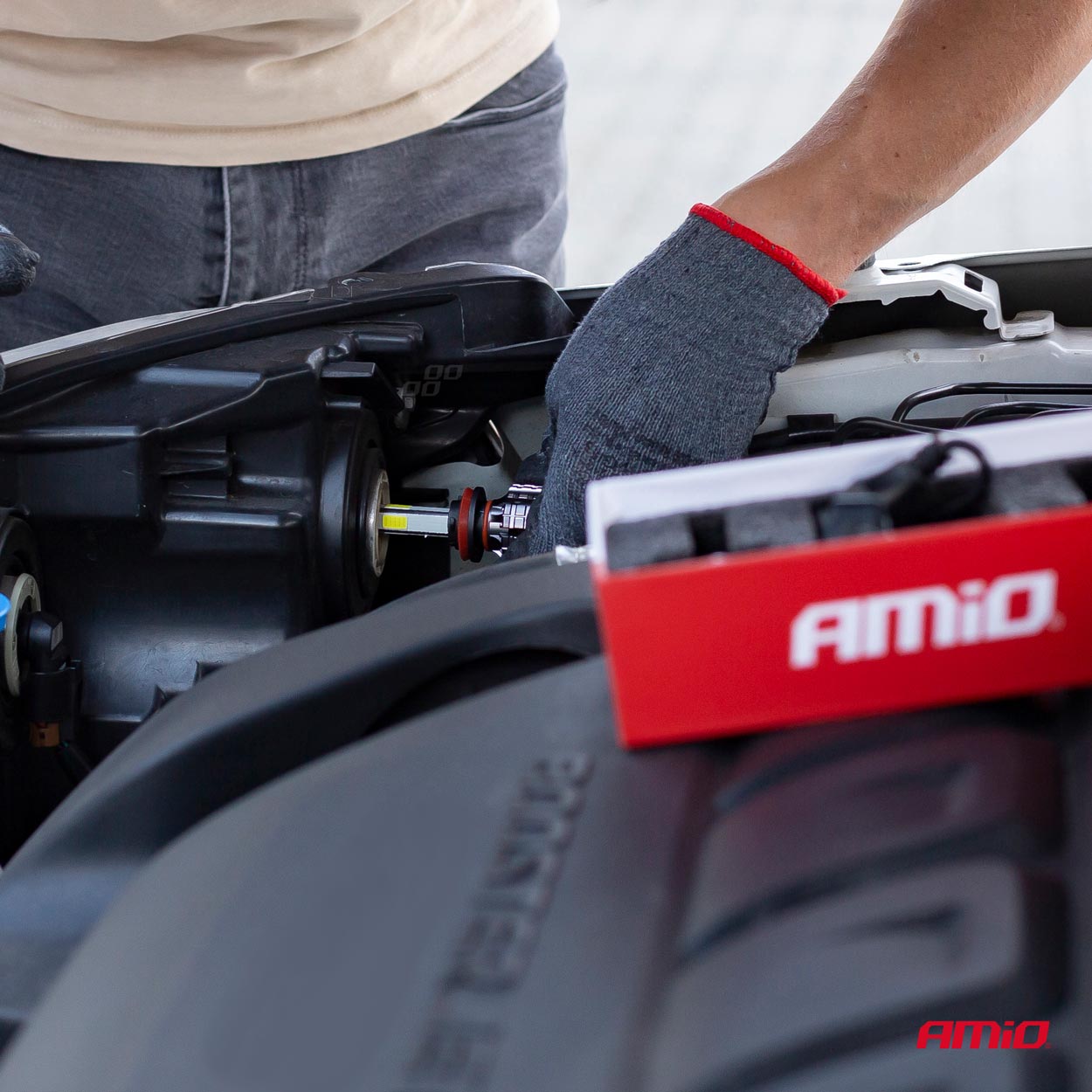 LED-ajovalot H7 Cob 4side -Sarja Amio