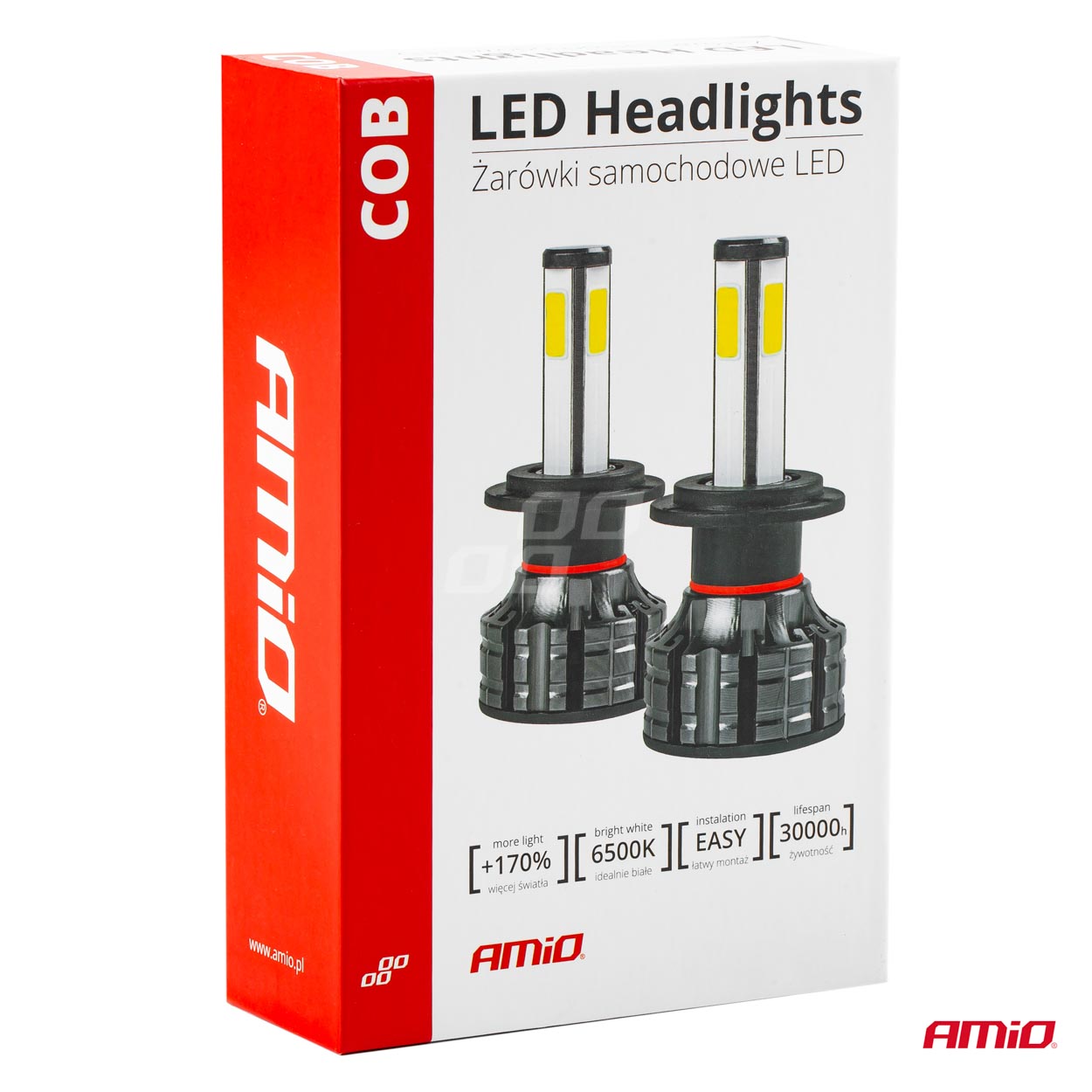 LED-ajovalot H8/H9/H11 Cob 4side -sarja Amio
