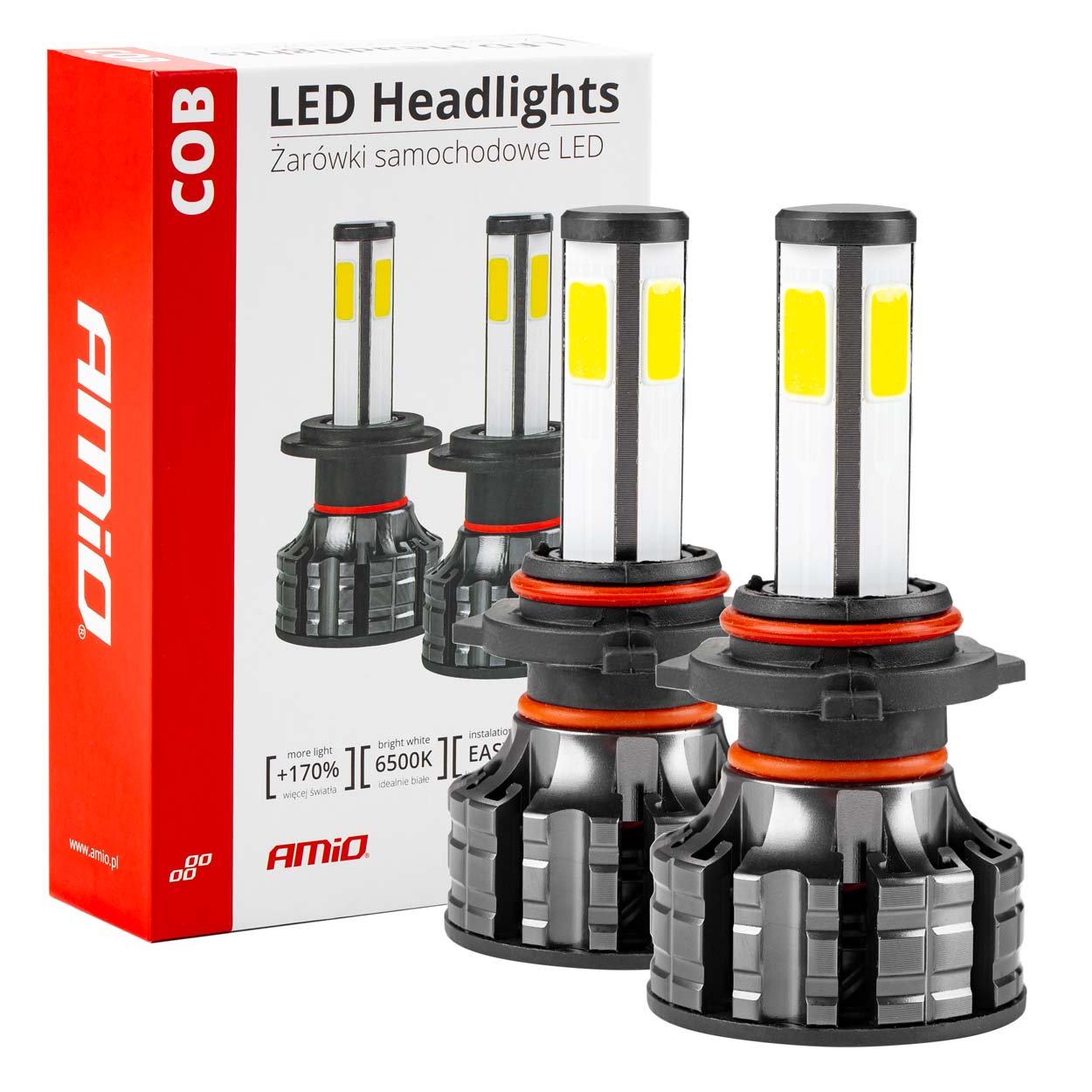 LED-ajovalaisin HB3 Cob 4side -sarja Amio