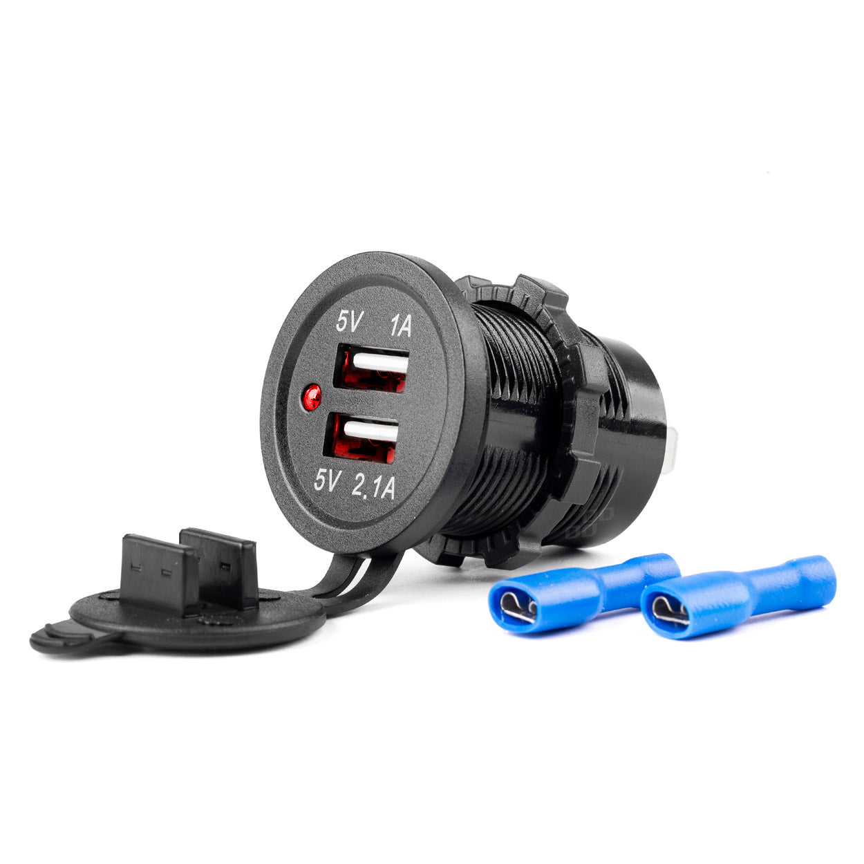 Vesitiivis puhelinlaturi 2xUSB 12/24V MOD-03