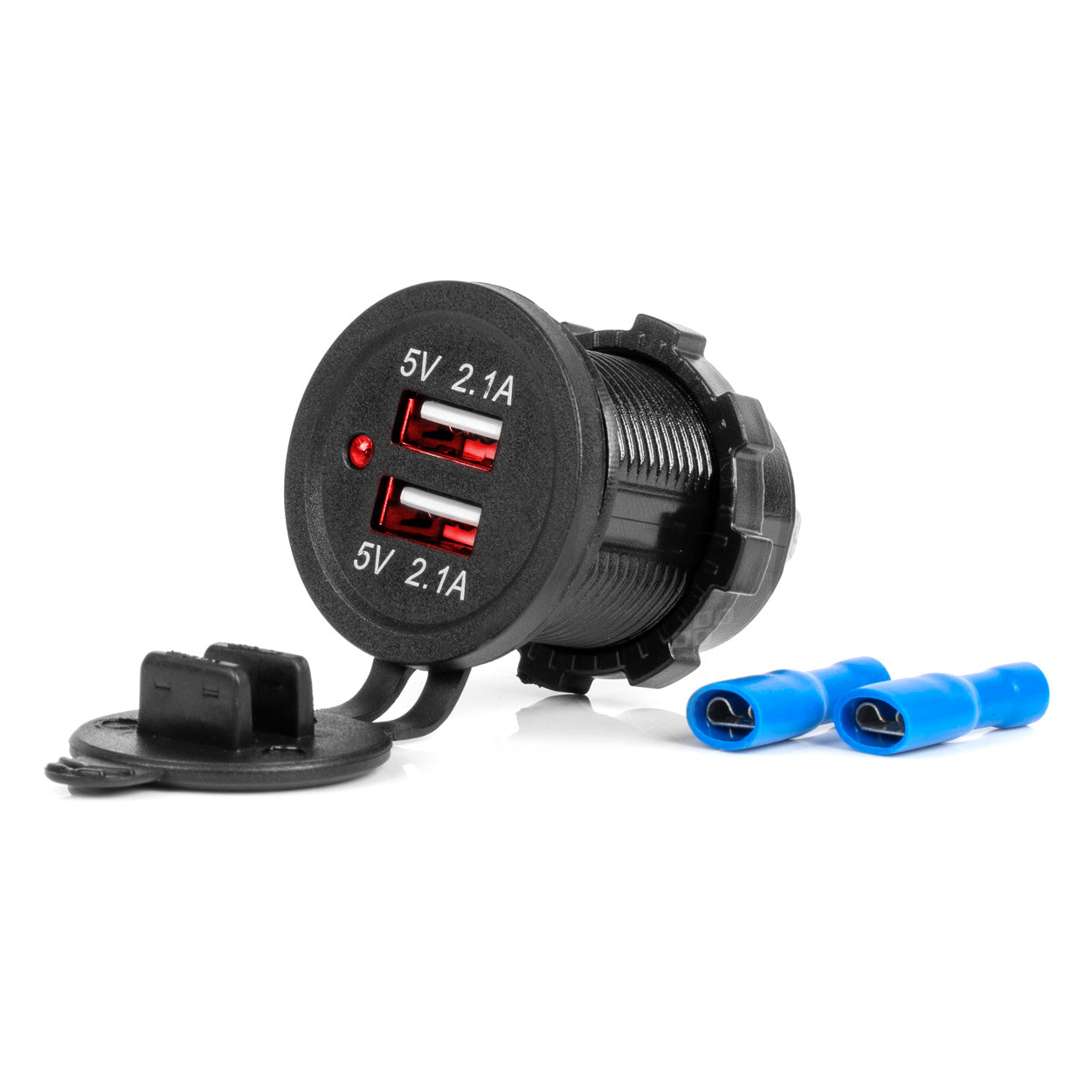 Vesitiivis puhelinlaturi 2xUSB 12/24V MOD-04