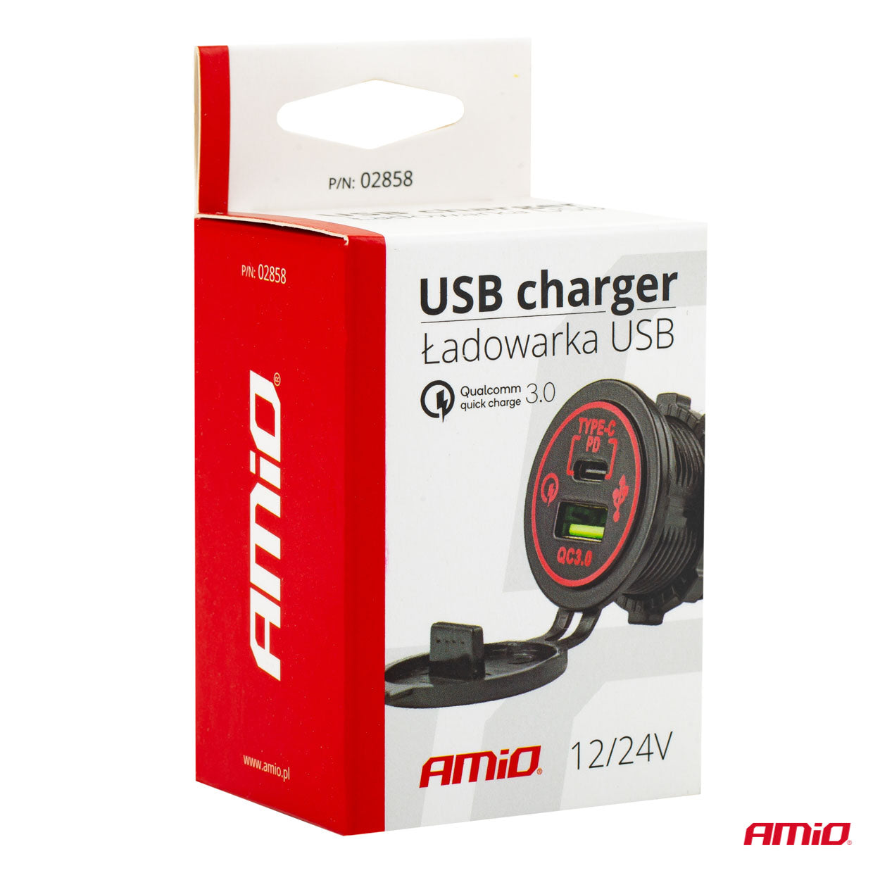 Vesitiivis puhelinlaturi USB+USB-C 12/24V MOD-08
