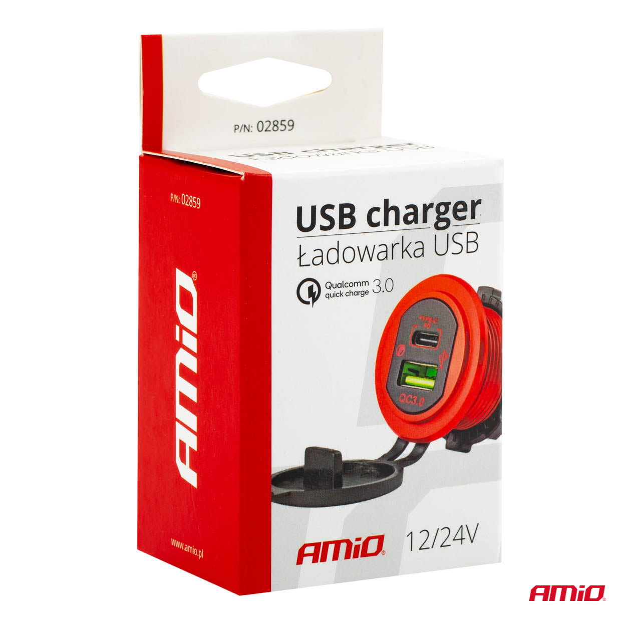 Vesitiivis puhelinlaturi USB+USB-C 12/24V MOD-09