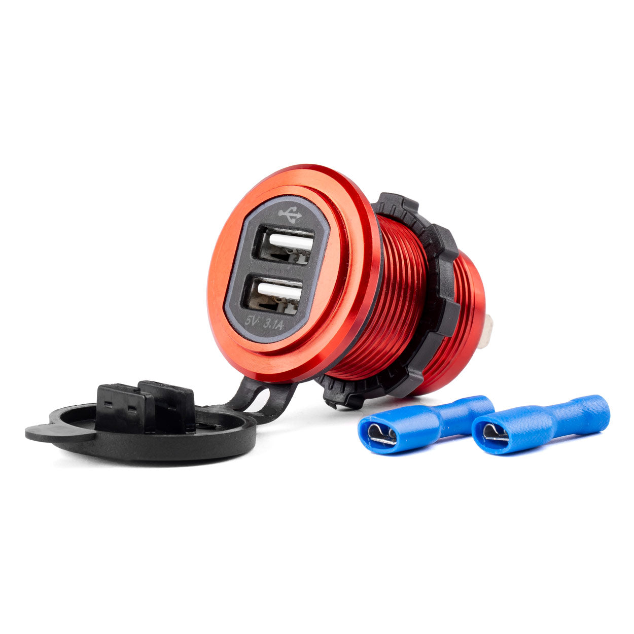 Vesitiivis puhelinlaturi 2xUSB 12/24 V MOD-10