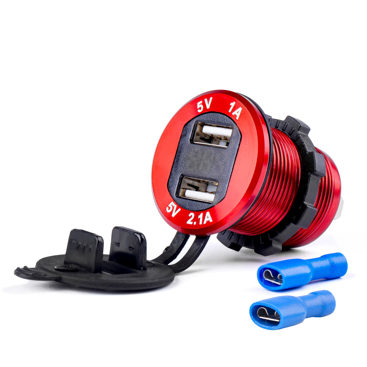 Vesitiivis puhelinlaturi digitaalisella voltmittarilla 2XUSB 12/24 V MOD-1111