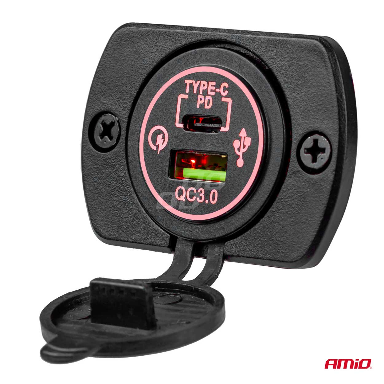 Vesitiivis puhelinlaturi 2xUSB 12/24V MOD-03