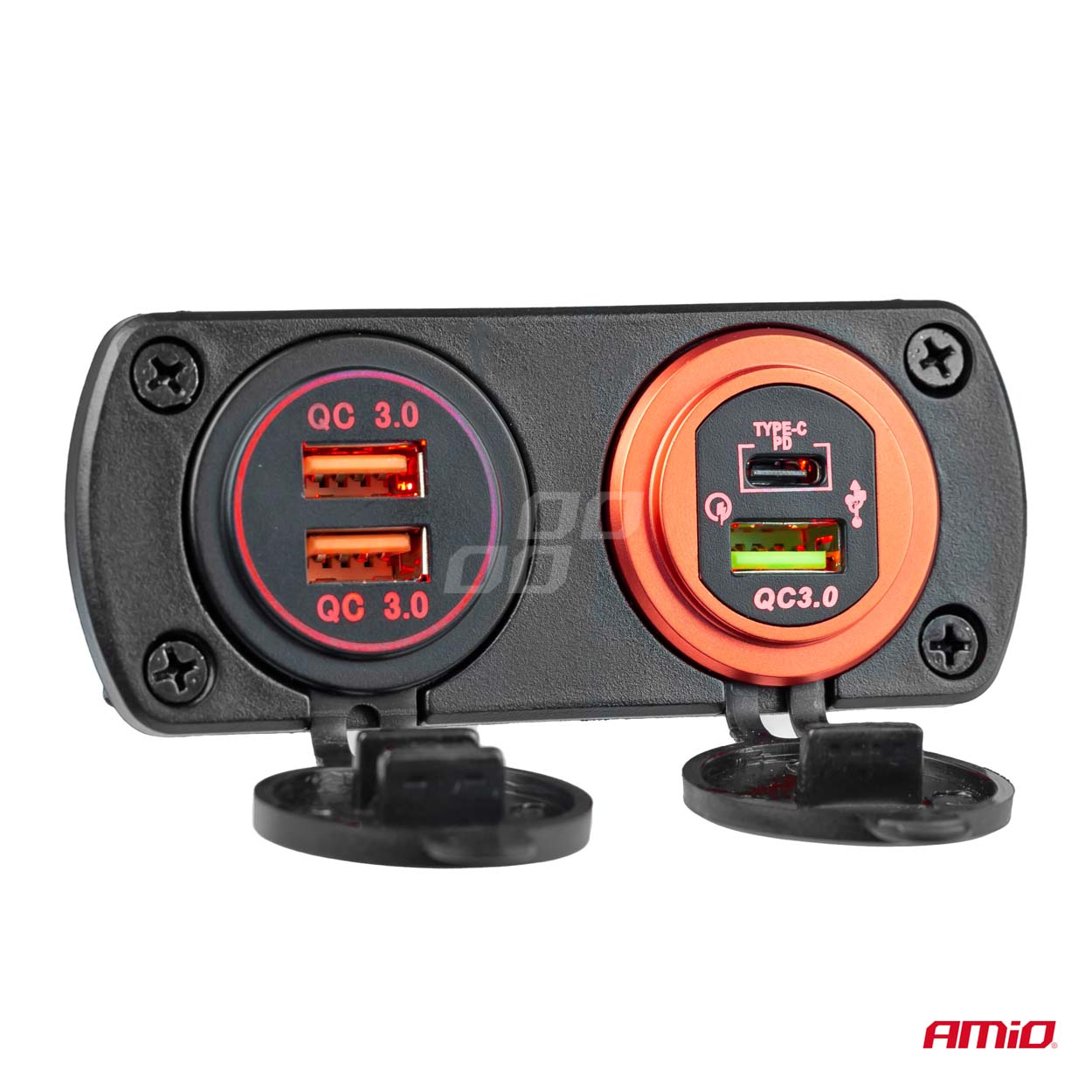 Vesitiivis puhelinlaturi 2xUSB 12/24V MOD-03