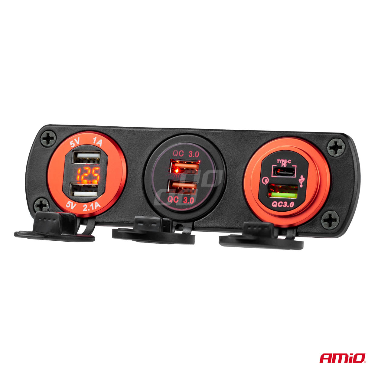 Vesitiivis puhelinlaturi 2xUSB 12/24V MOD-04