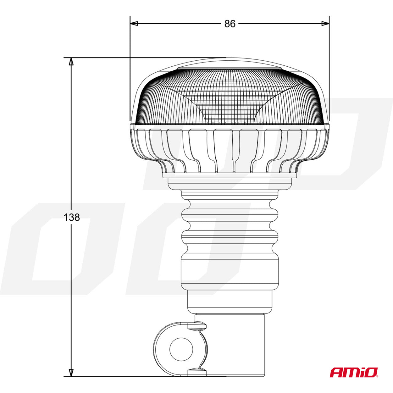 LED-varoitusvalo R65 R10 12V 24V W21pl AMIO-02921