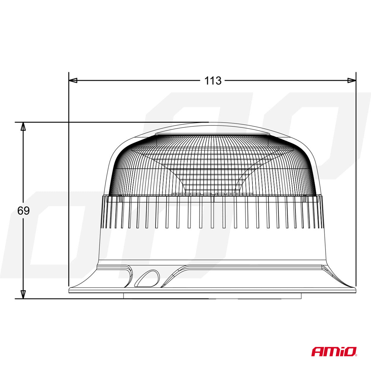LED-varoitusvalo 18 LED-magneetti R65 R10 12V 24V W21ml AMIO-02924