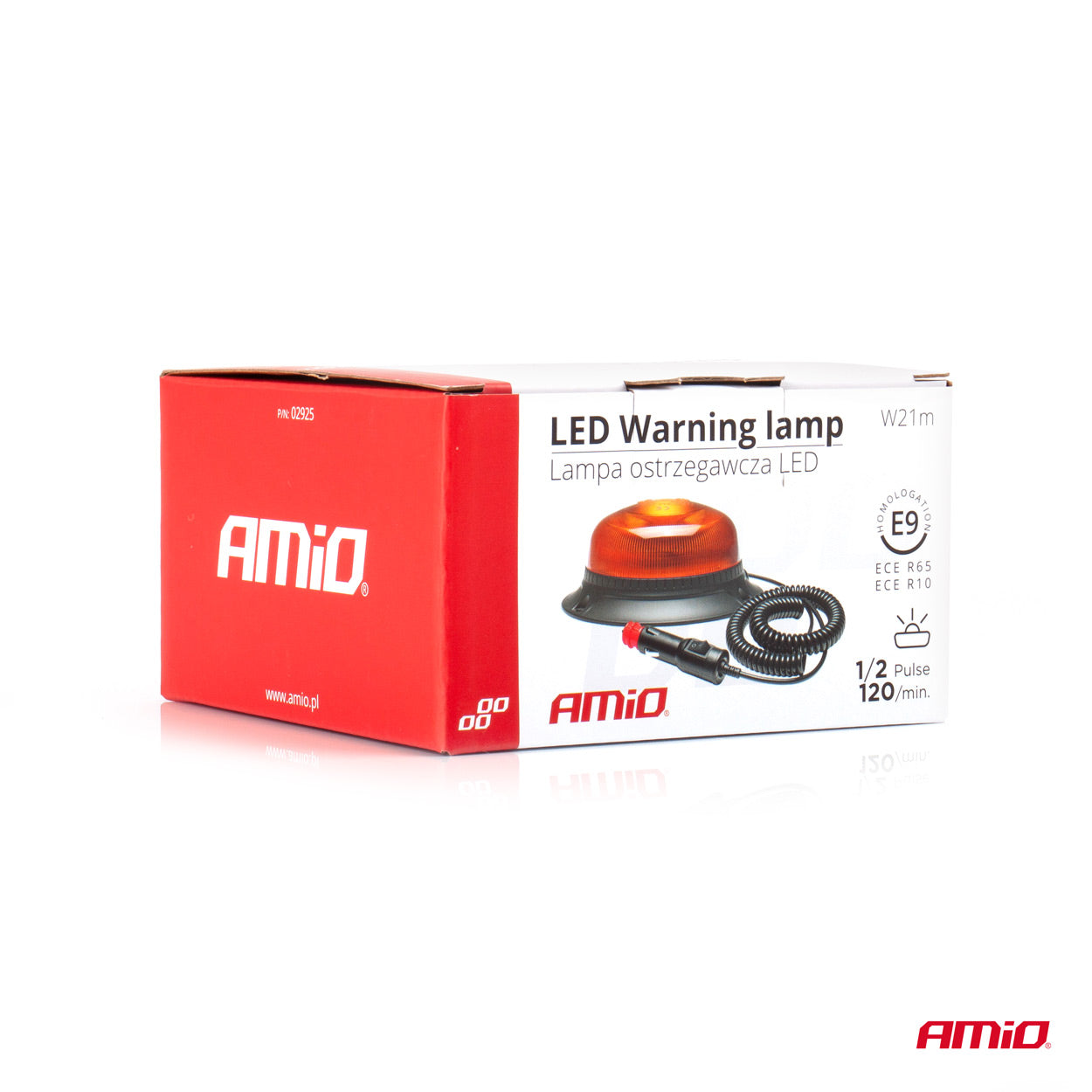 LED-varoitusvalo W21M Magneettikiinnitys / 3 Ruuvia R65 R10 18LED 12 /24 V IP56 AMIO-02925
