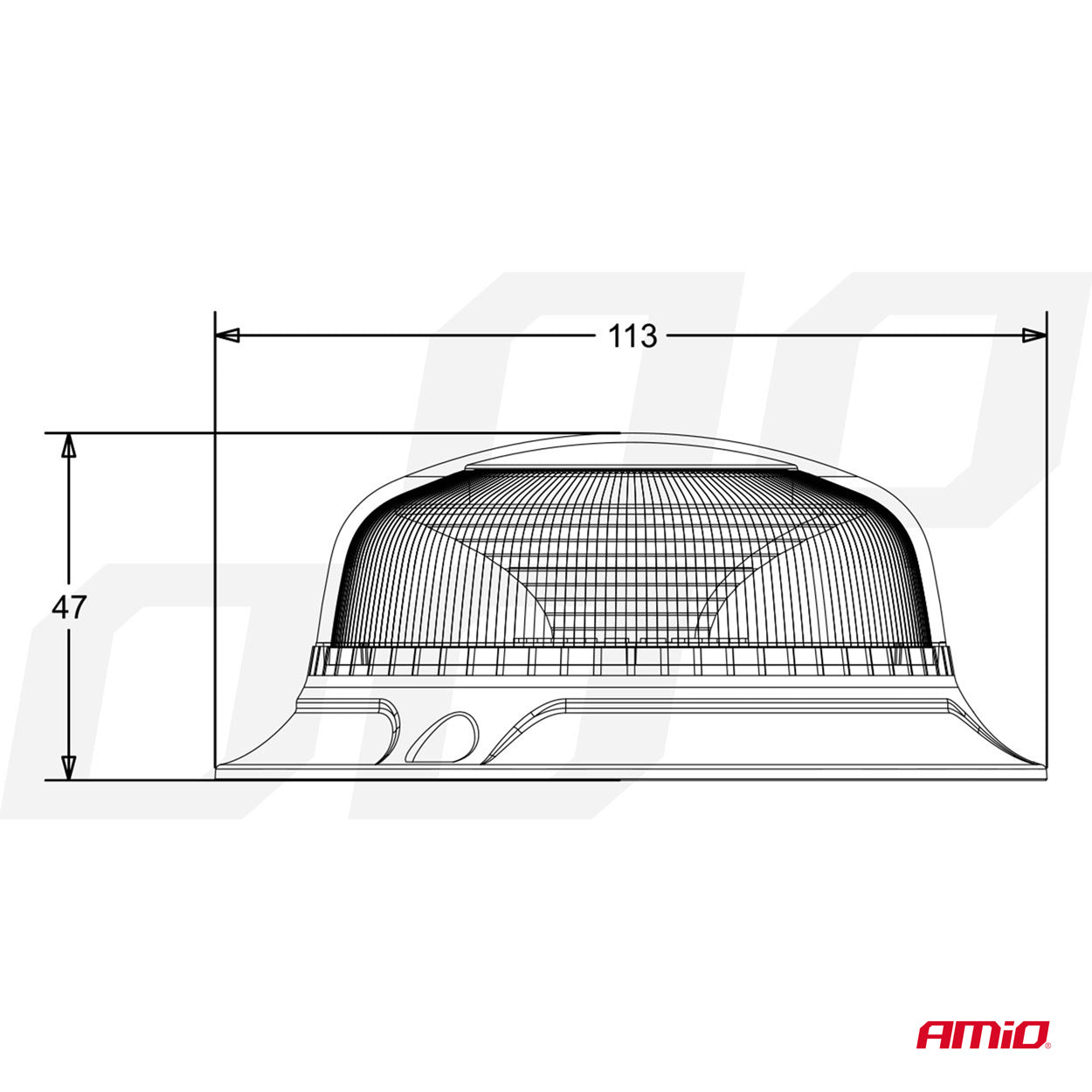 LED-varoitusvalo R65 R10 12V 24V W213bl AMIO-02927