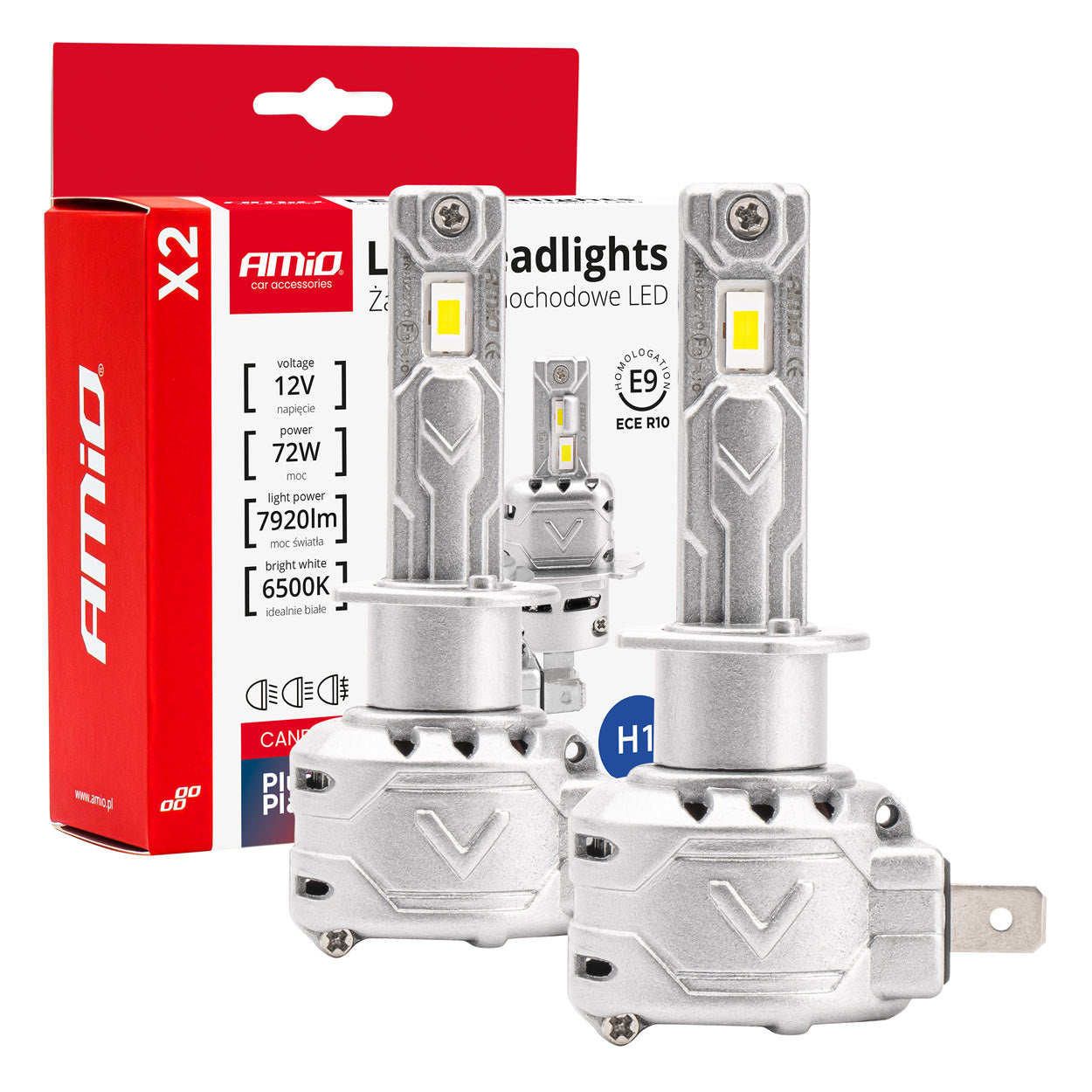 LED-ajovalaisin H1 X2 -sarja AMiO