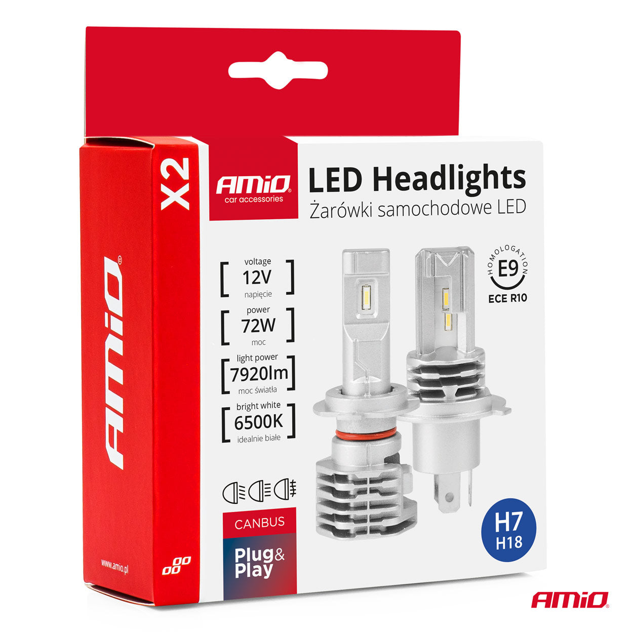 LED-ajovalaisin H7 X2 -sarja AMiO