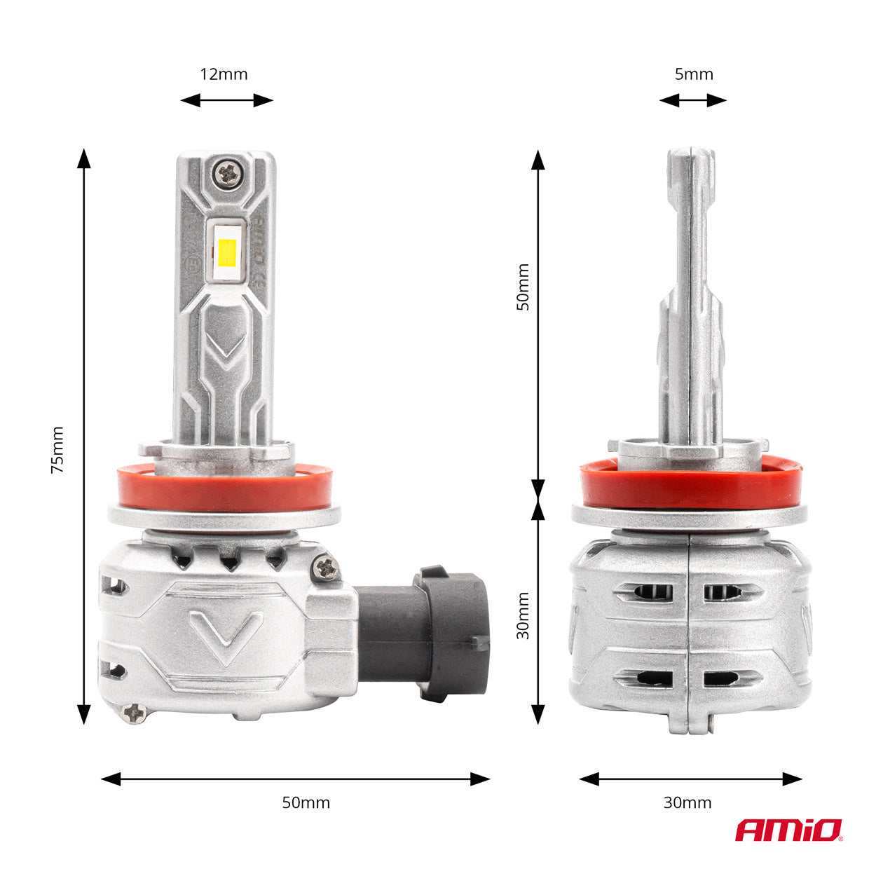 LED-ajovalot H8/H9/H11/H16 X2 -sarja AMiO