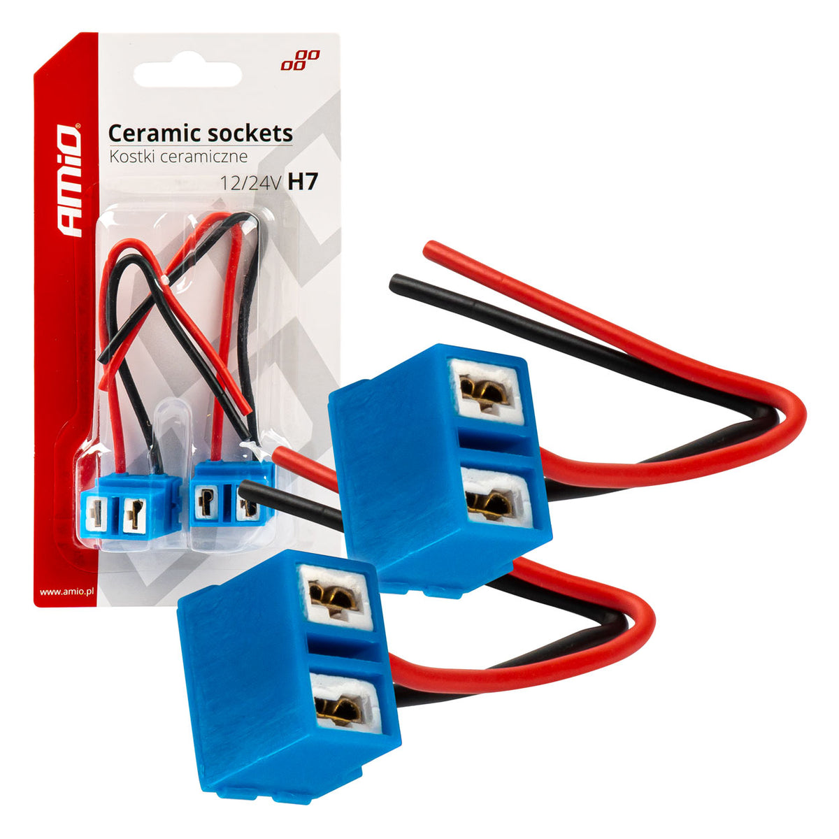Keraaminen lampunkanta neliö 2 kpl H7