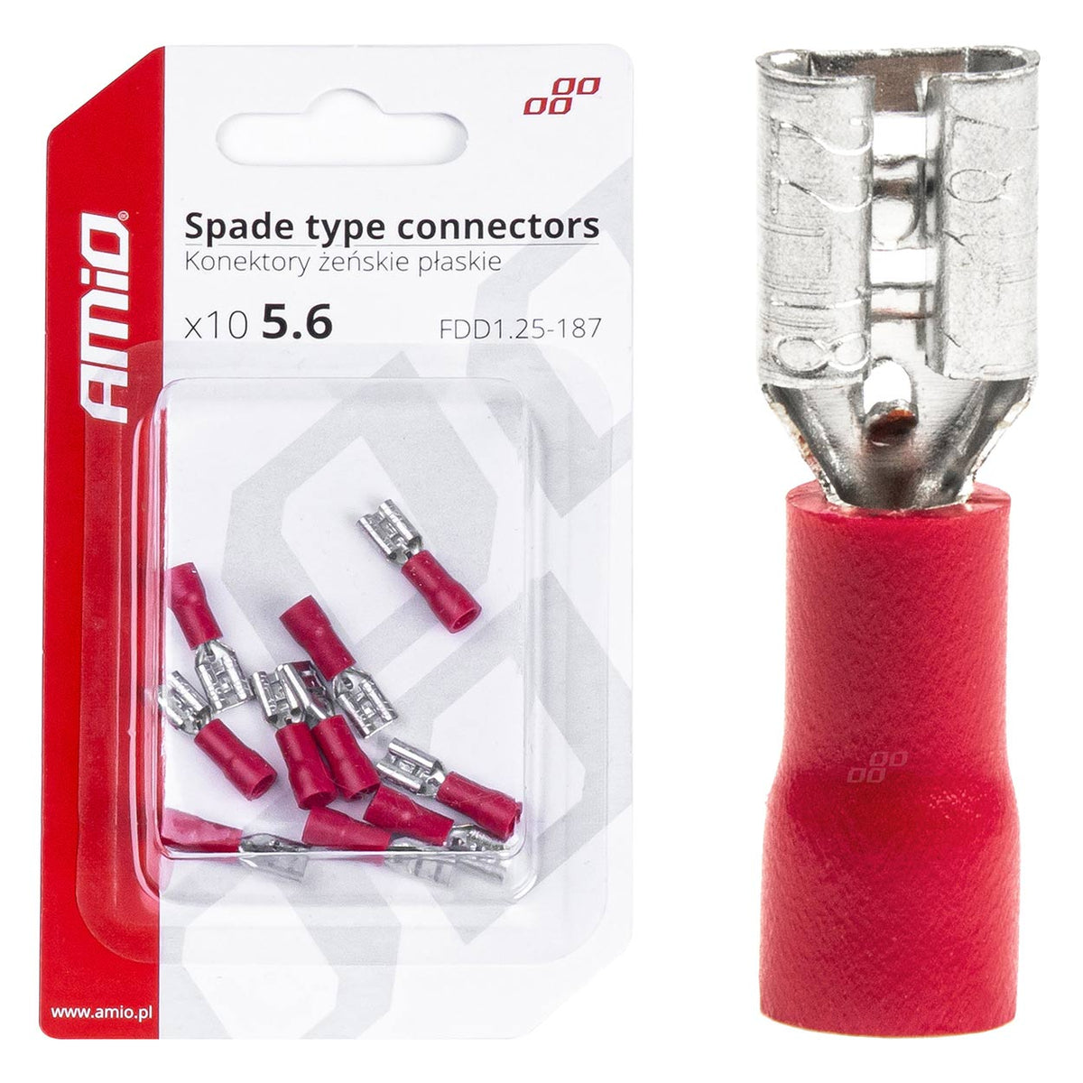 Lapaliittimet 5,6 mm 0,5-1,5 mm² 10 A 10 kpl