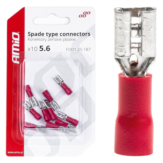 Lapaliittimet 5,6 mm 0,5-1,5 mm² 10 A 10 kpl