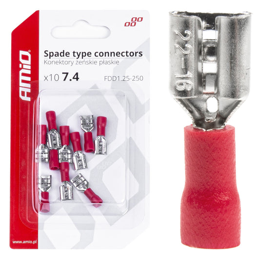 Liitin naaras 7,4 mm 0,5-1,5 mm² 10A 10 kpl