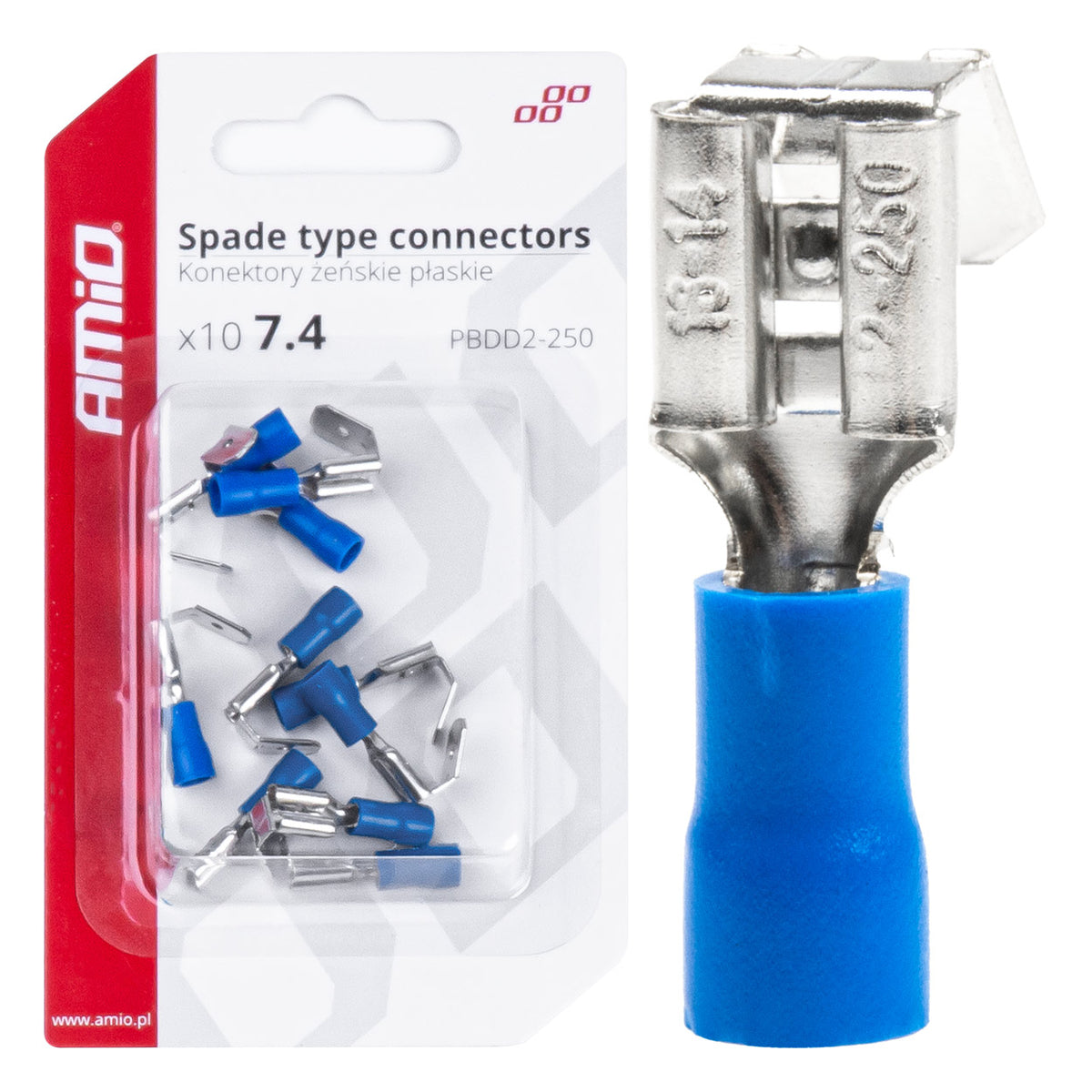 Eristetty lattanaarasliitin 7,4/6,3 mm 1,5-2,5 mm² 15A 10 kpl