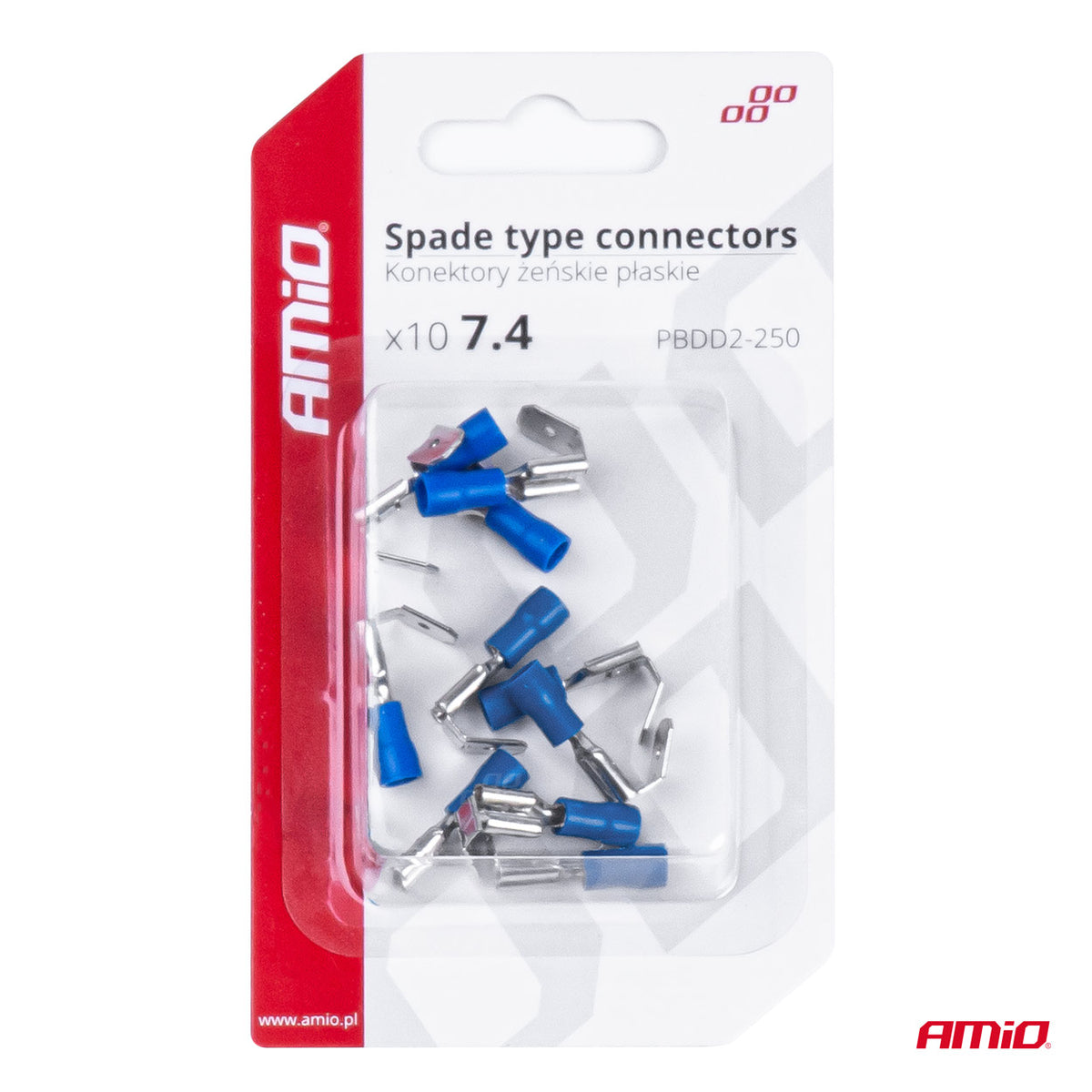Eristetty lattanaarasliitin 7,4/6,3 mm 1,5-2,5 mm² 15A 10 kpl