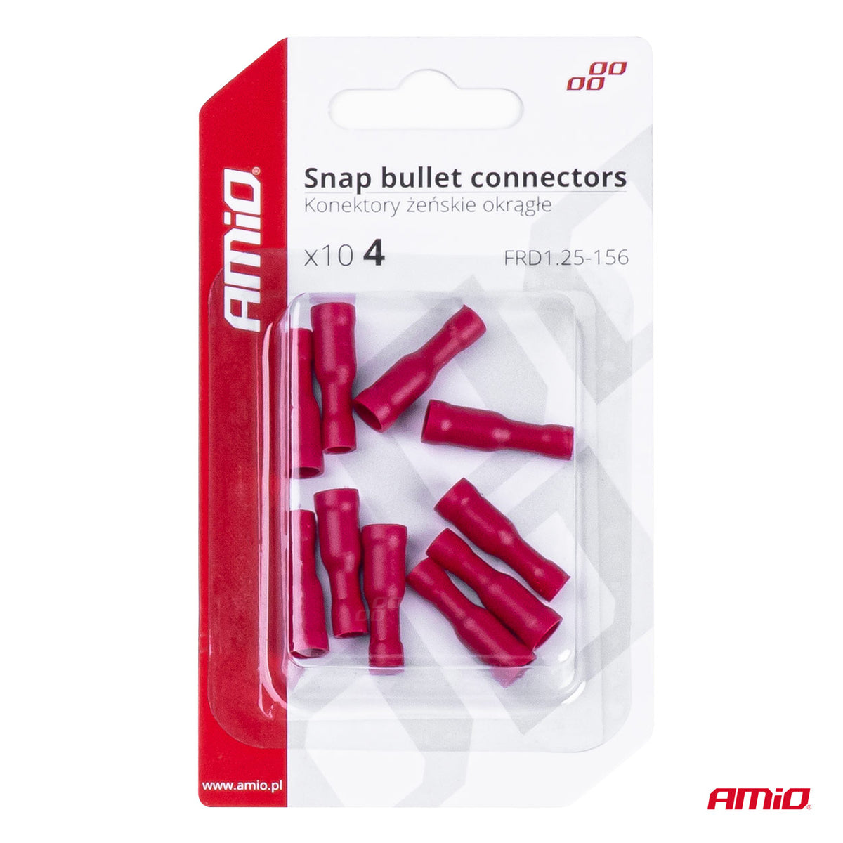 Pyöreä naarasliitin 4 mm 0,5-1,5 mm² 10 A 10 kpl