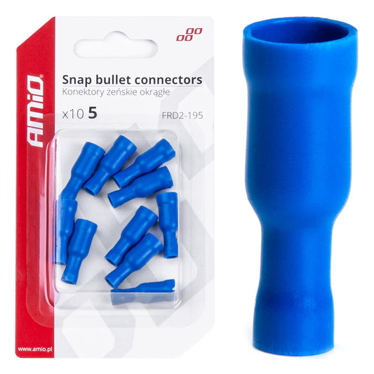 Pyöreä naarasliitin 5 mm 1,5-2,5 mm² 15 A 10 kpl