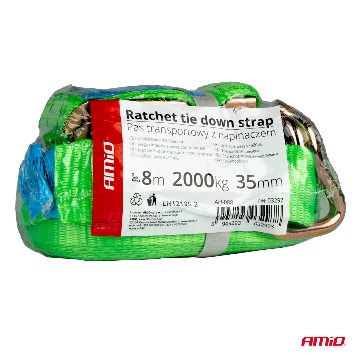 Kuljetinrulla kiristimellä 2000kg 38mm 8m