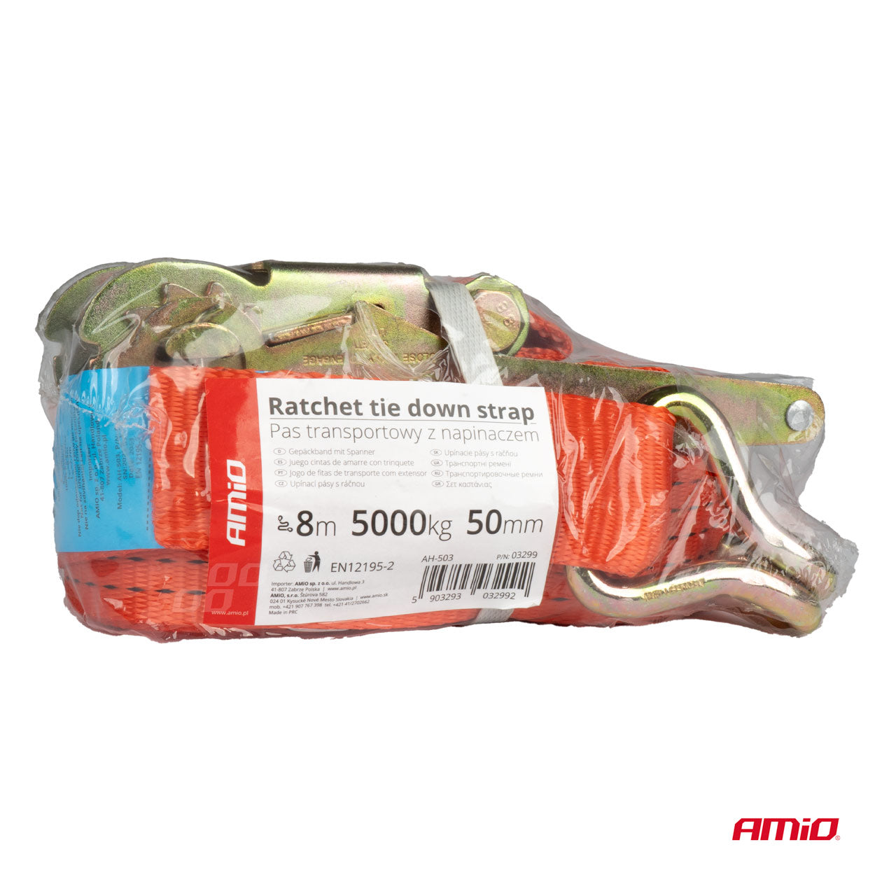 Kuljetinrulla kiristimellä 5000kg 50mm 8m