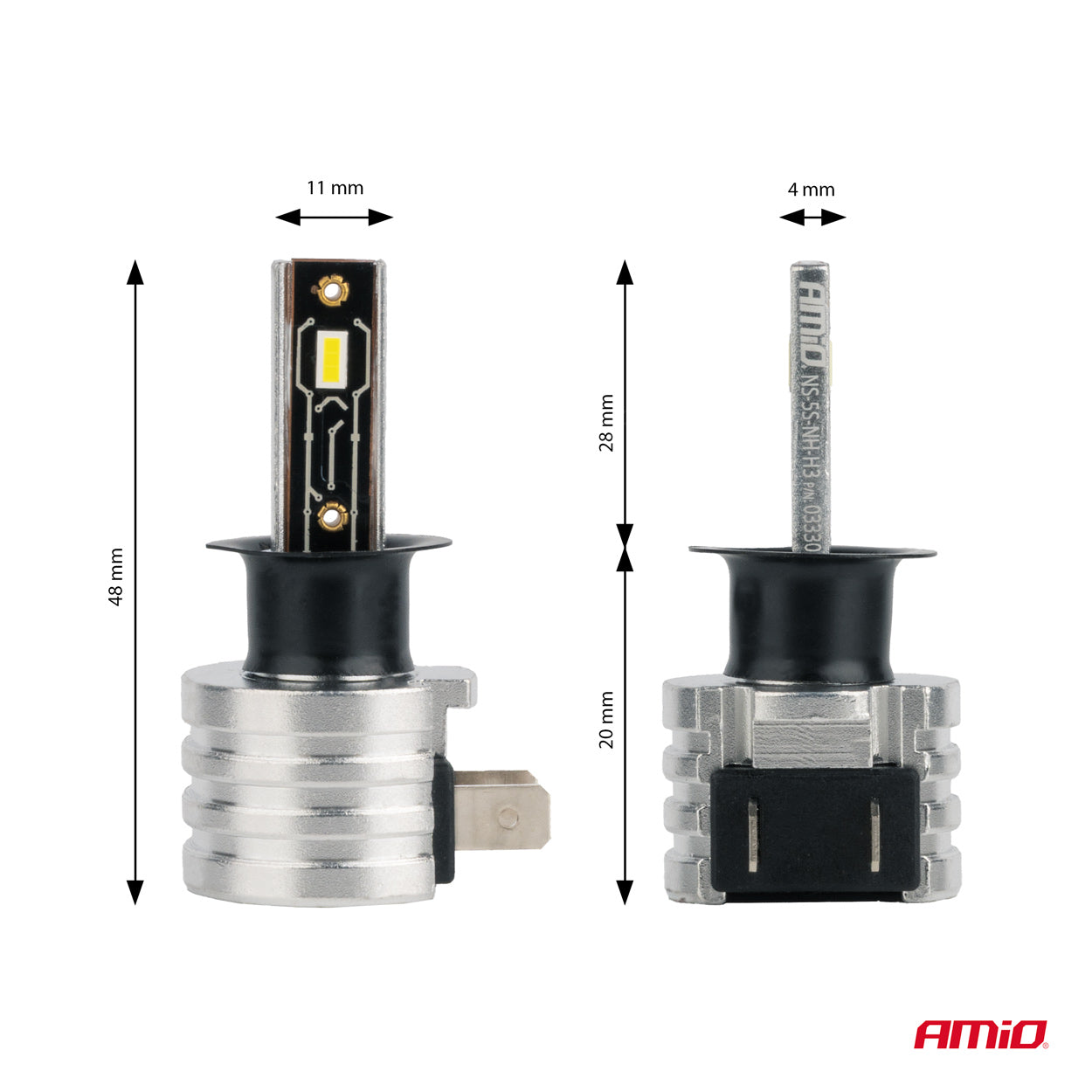 LED-ajovalaisin H3 H-mini AMiO