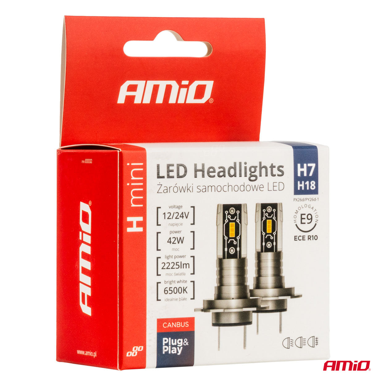LED-ajovalot H7/H18 H-mini AMiO