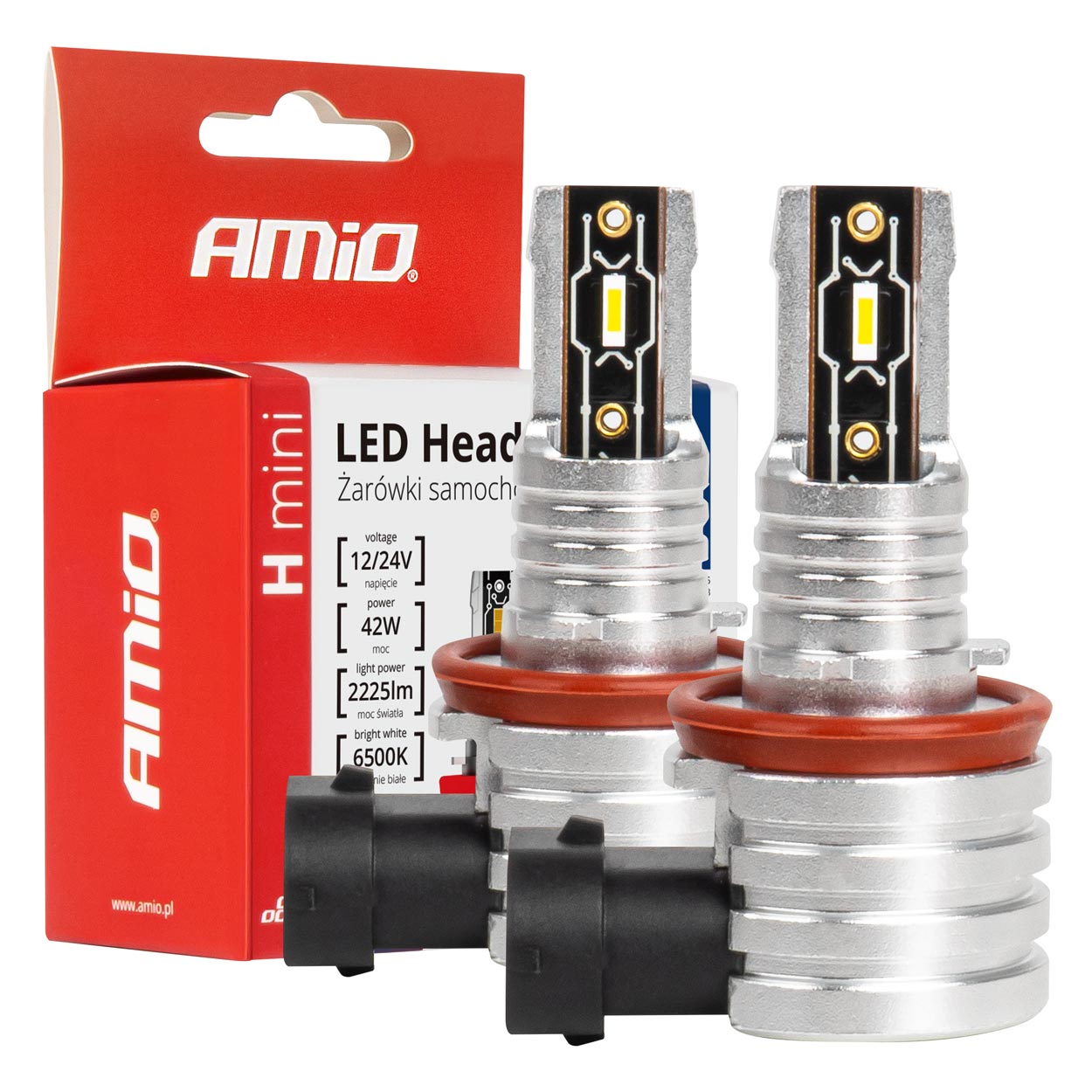 LED-ajovalot H8/H9/H11/H16 H-mini AMiO