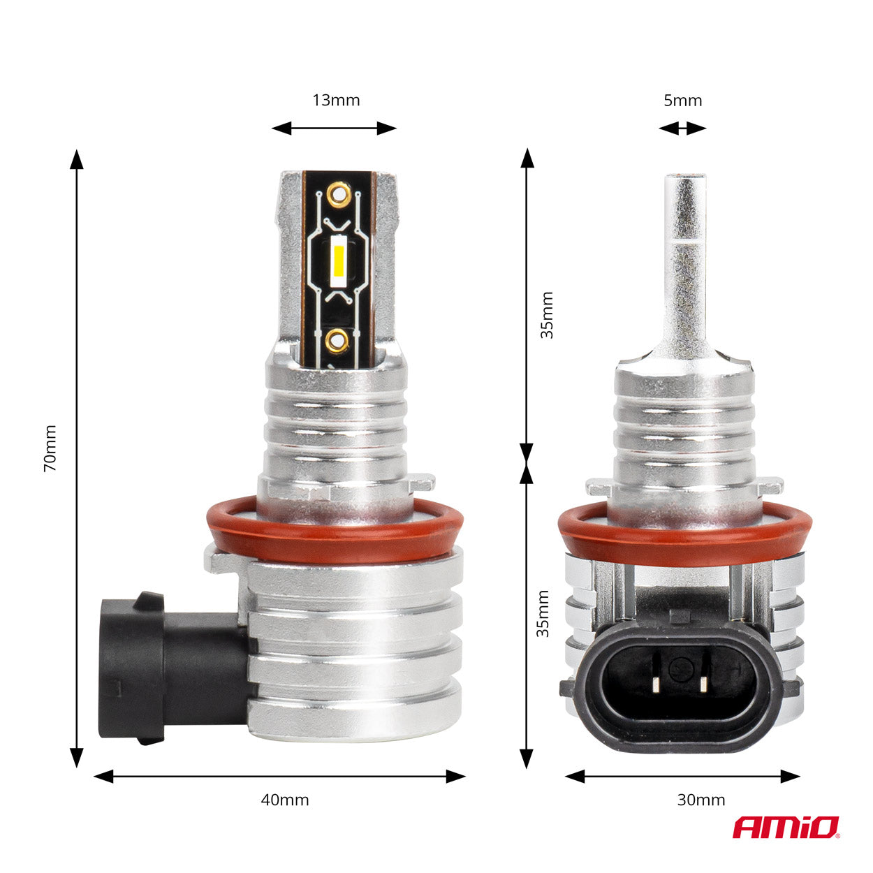 LED-ajovalot H8/H9/H11/H16 H-mini AMiO