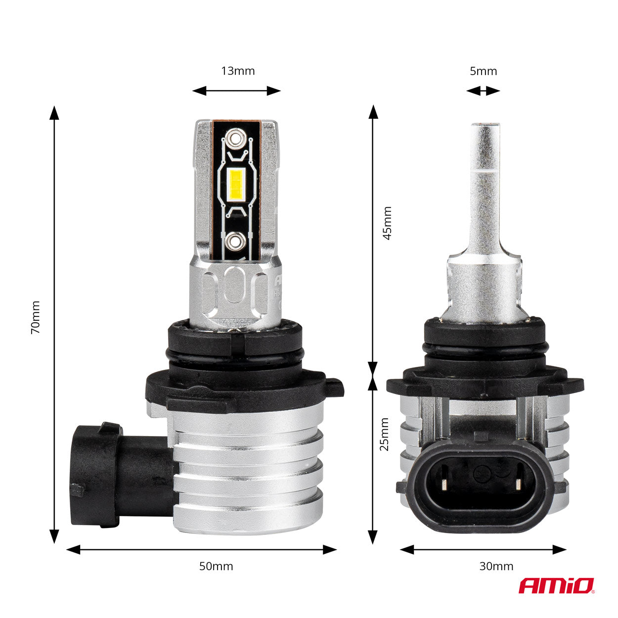 LED-ajovalaisin HB4 9006 H-mini AMiO