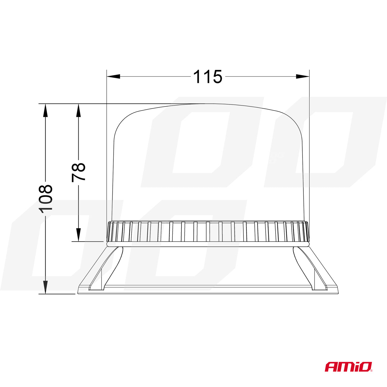 LED-varolamppu W22m Magneettikiinnitys / 3 Vilkkua, ECE R10 60LED 12/24V IP66 AMIO-03337