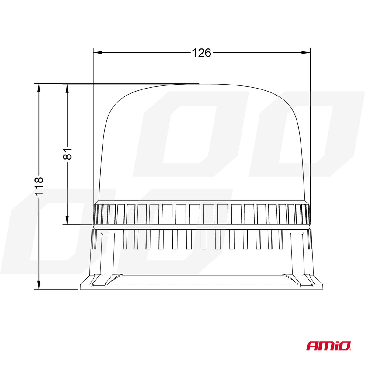 LED-varoitusvalo W25b 3 ruuvia R65 R10 24LED 12/24 V IP66