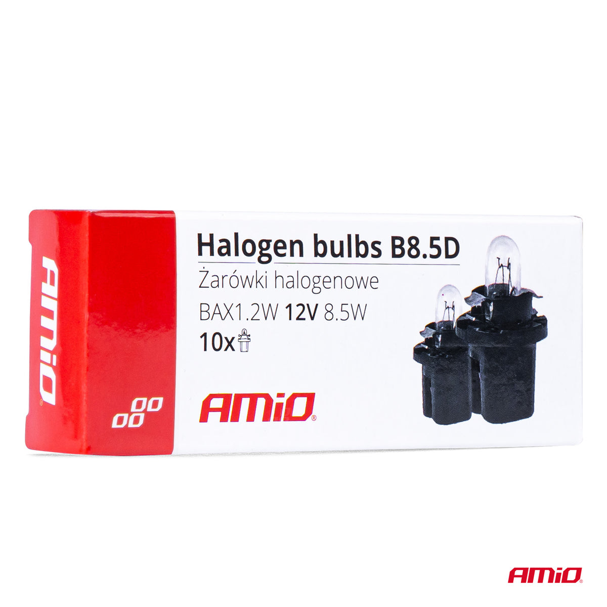 Halogeenipolttimo T5 B8.5D 12V 8,5W BAX1.2W valkoinen 10 kpl
