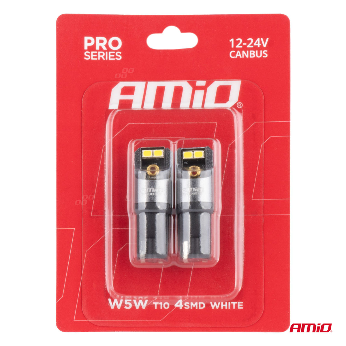 LED-polttimo CANBUS PRO T10 W5W 4x2016 SMD valkoinen 12 V 24 V