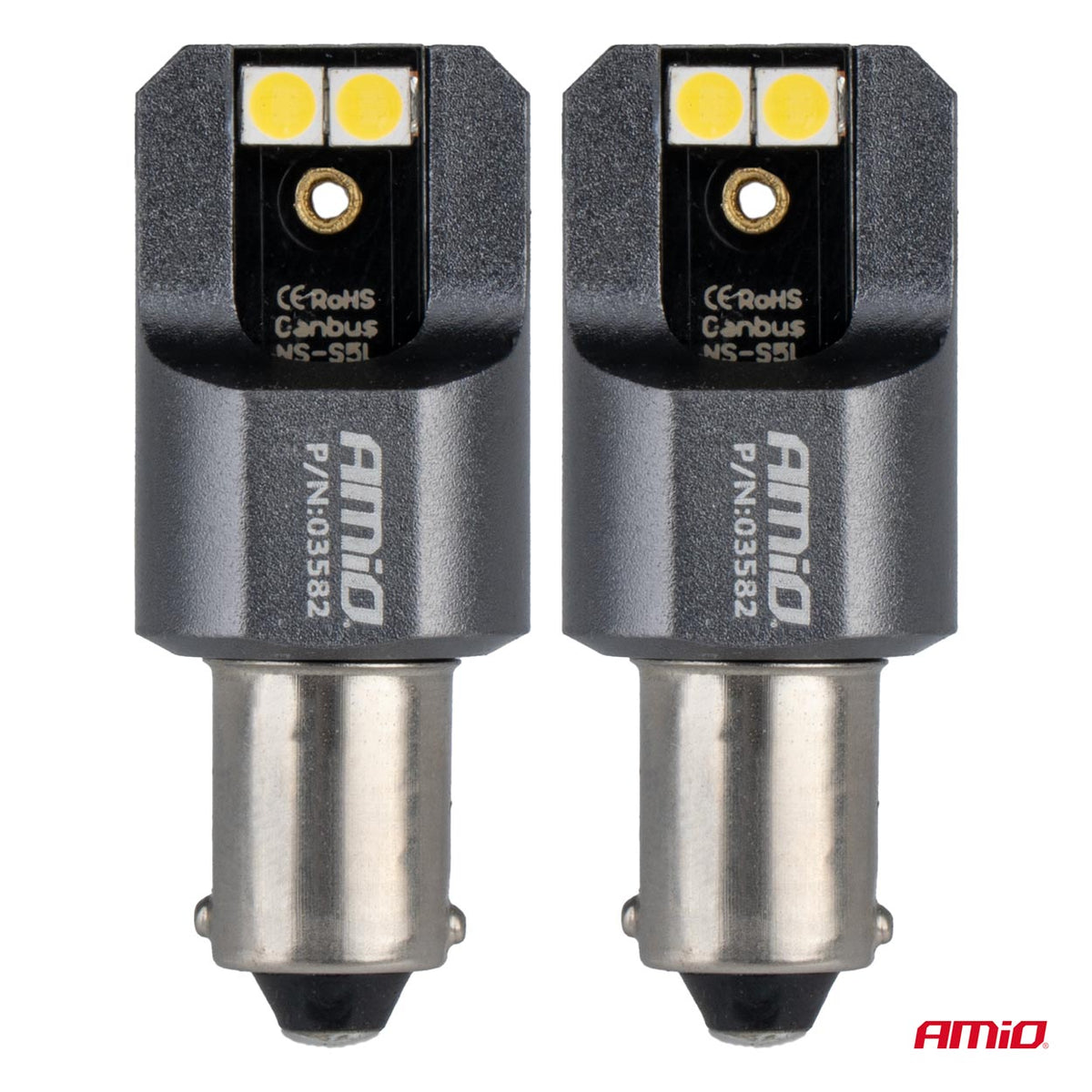 LED-polttimo CANBUS PRO -sarja BA9S 4x3030 SMD valkoinen 12/24 V FULL CANBUS