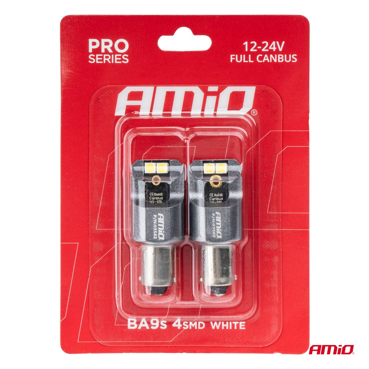 LED-polttimo CANBUS PRO -sarja BA9S 4x3030 SMD valkoinen 12/24 V FULL CANBUS